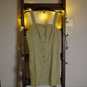 NWOT SHEIN Corduroy Beige Overall Dress Size L